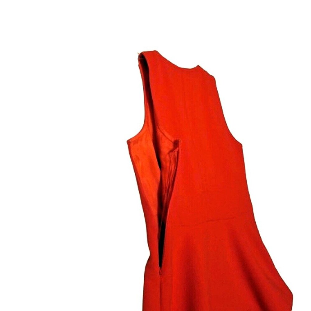 Anthropologie LEIFSDOTTIR Orange Hara Peplum Top Sz 8 Sleeveless V Neck - Picture 4 of 9